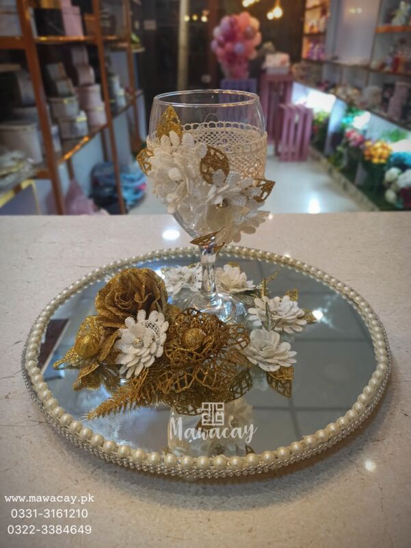 Dudh Pilai Glass for Nikah - Nikah Mirror with Milk Glass Dudh Pilai Glass for Nikah - Nikah Mirror with Milk Glass