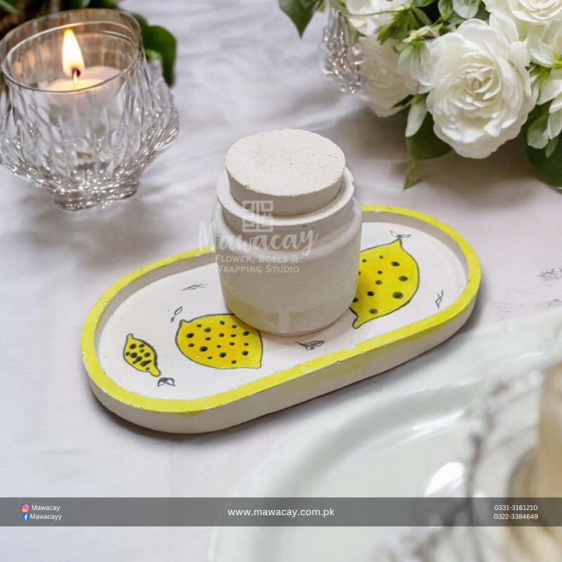 Handmade candle - Handmade gift - Clay tray - Handpainted clay tray - Hanpainted Concret Tray - House Decor Handmade candle - Handmade gift - Clay tray - Handpainted clay tray - Hanpainted Concret Tray - House Decor