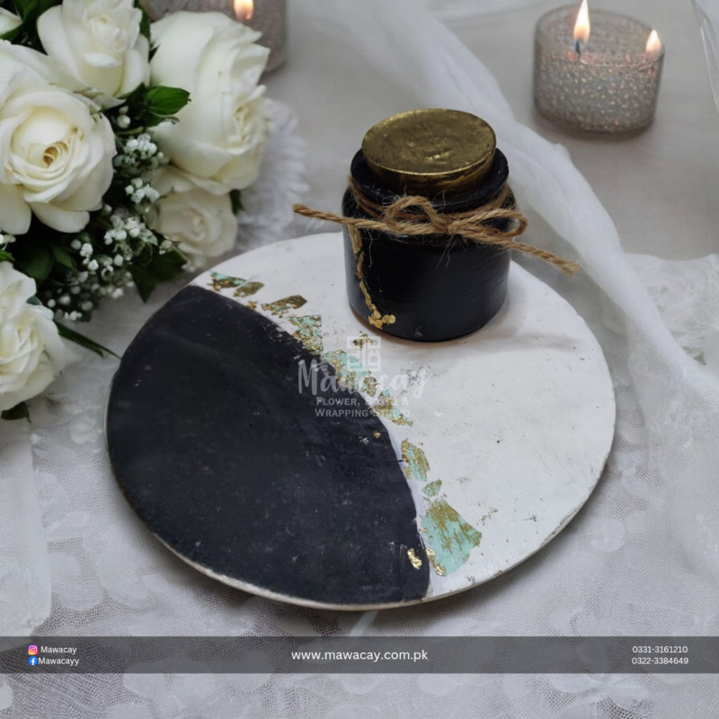 Handmade candle - Handmade gift - Clay tray - Handpainted clay tray - Hanpainted Concret Tray - House Decor Handmade candle - Handmade gift - Clay tray - Handpainted clay tray - Hanpainted Concret Tray - House Decor