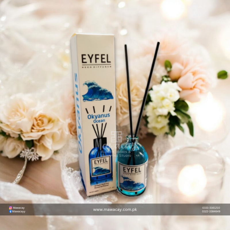 Turkish Diffuser - Eyfel Perfume Aroma Diffuser, Home Fragrance With Sticks & Ocean – 120ml Turkish Diffuser - Eyfel Perfume Aroma Diffuser, Home Fragrance With Sticks & Ocean – 120ml
